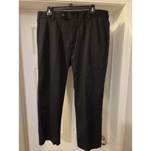 Roundtree & Yorke Travel Smart Wool Blend Flat Front Chino Pants 36x28 Black